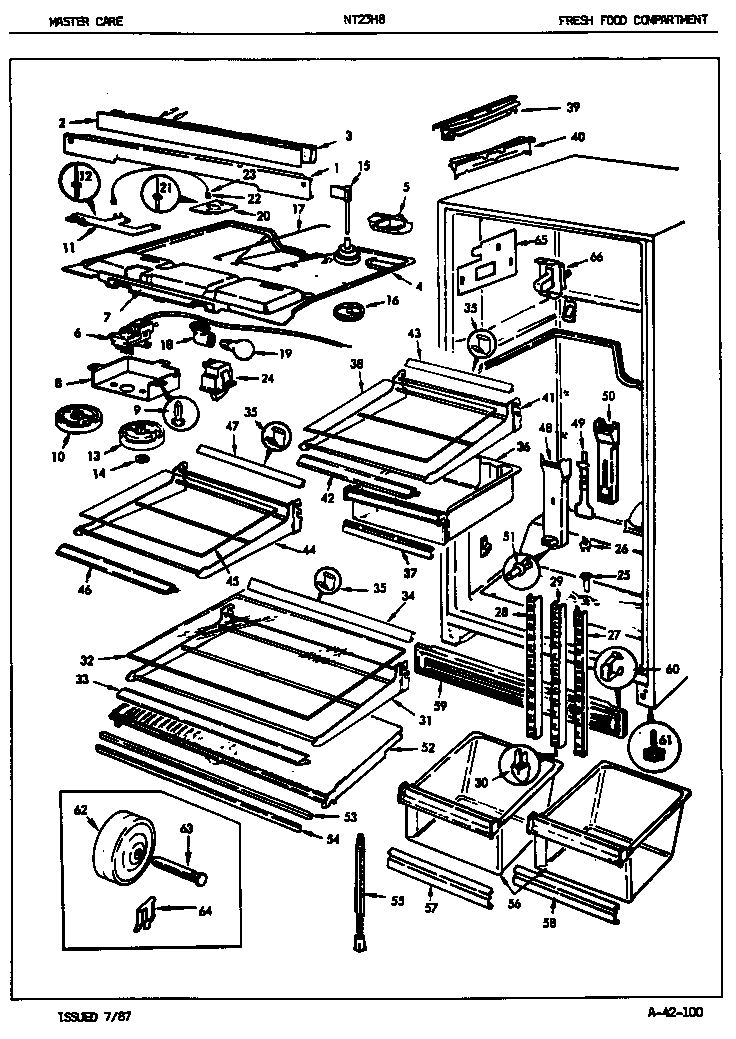 Admiral NT23H8/7A59A fresh food compartment diagram