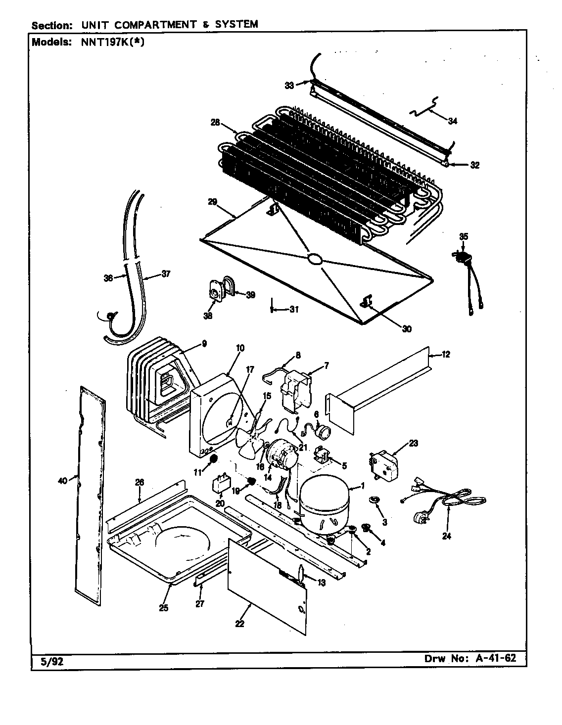 Maytag NNT197KA-CC66A unit compartment & system diagram