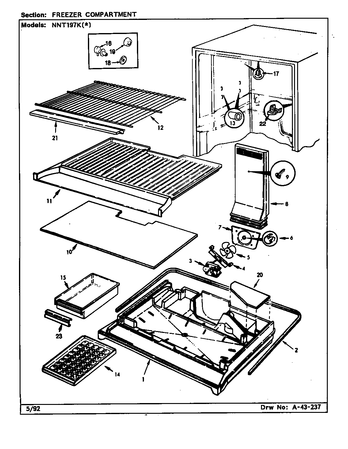 Maytag NNT197KA-CC66A freezer compartment diagram