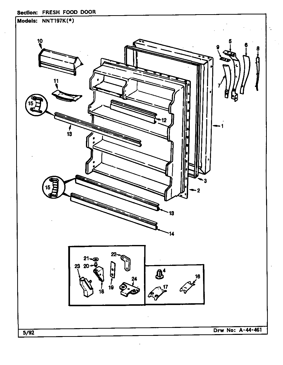 Maytag NNT197KA-CC66A fresh food door diagram