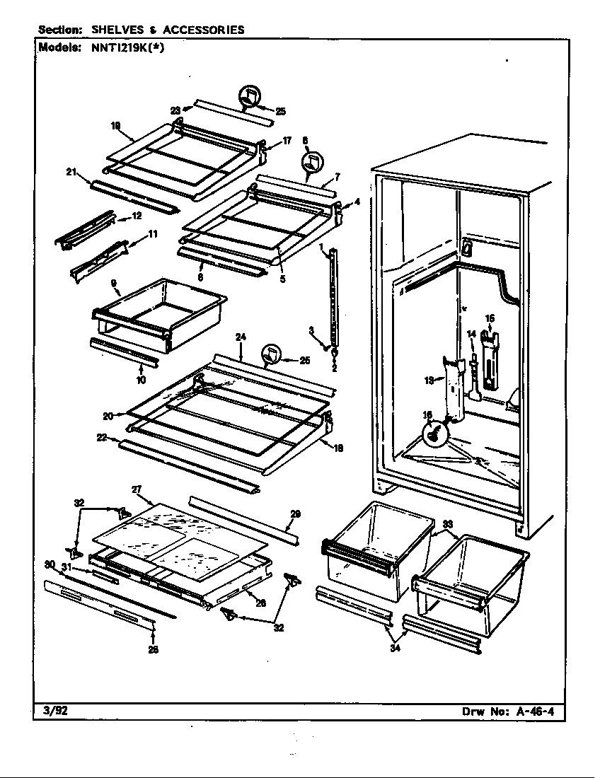 Norge NNTI219KA/BC78B shelves & accessories diagram