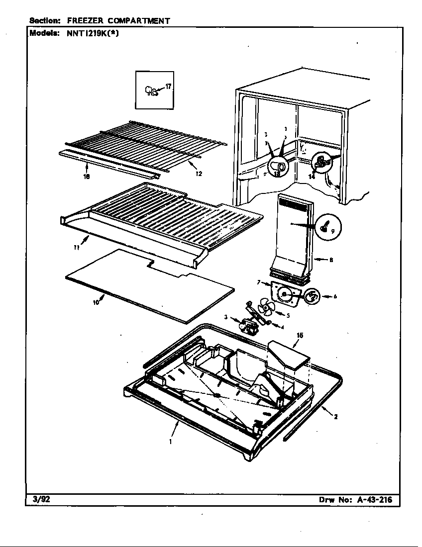 Norge NNTI219KA/BC78B freezer compartment diagram