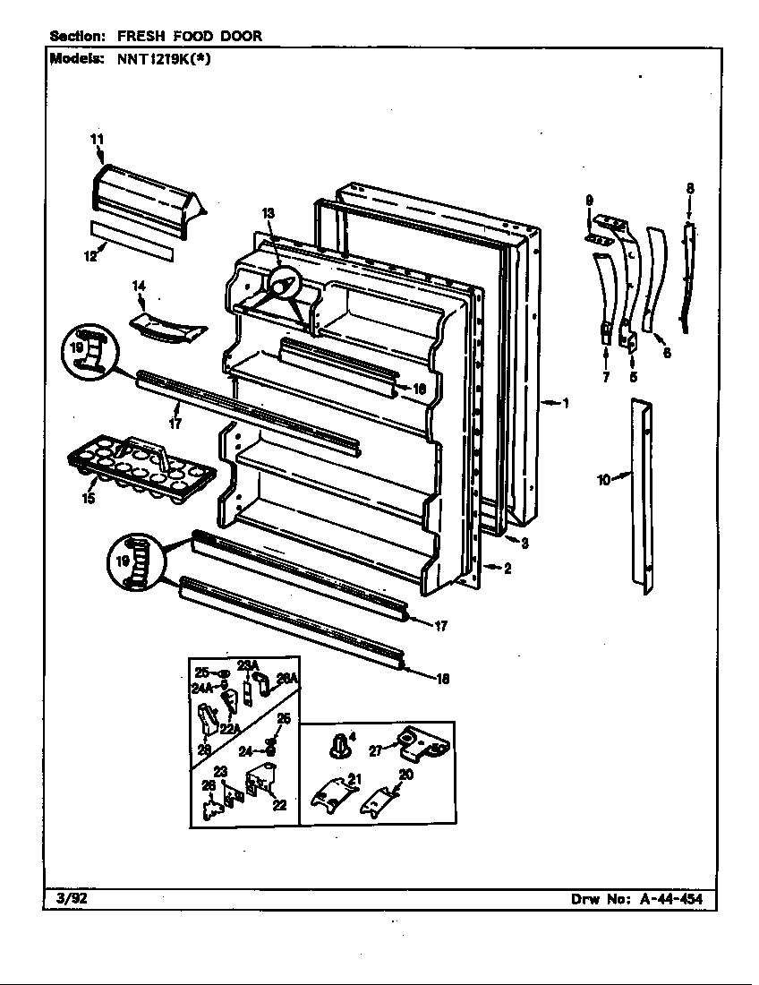 Norge NNTI219KA/BC78B fresh food door diagram