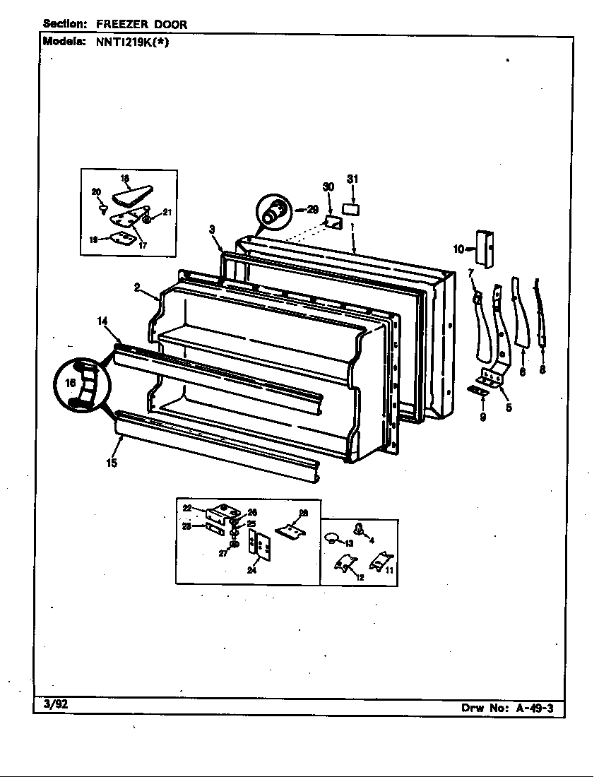 Norge NNTI219KA/BC78B freezer door diagram