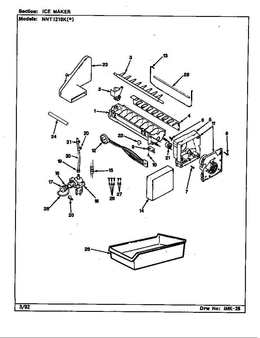 Norge NNTI219KA/BC78B ice maker diagram