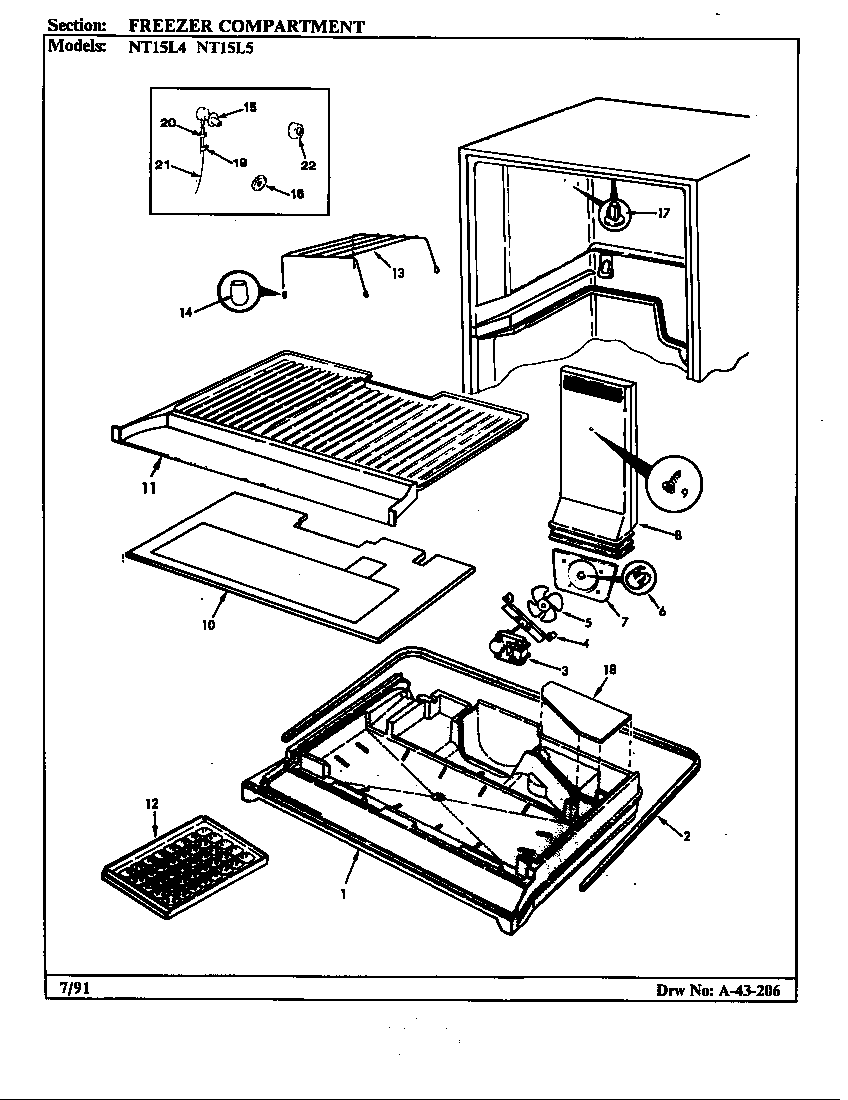 Admiral NT15L4A/AA01A freezer compartment diagram