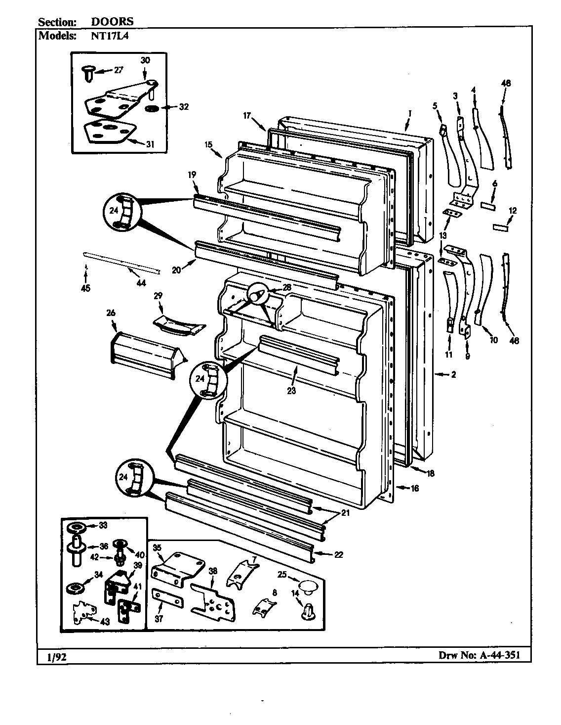 Admiral NT17L4H/AA21A doors diagram