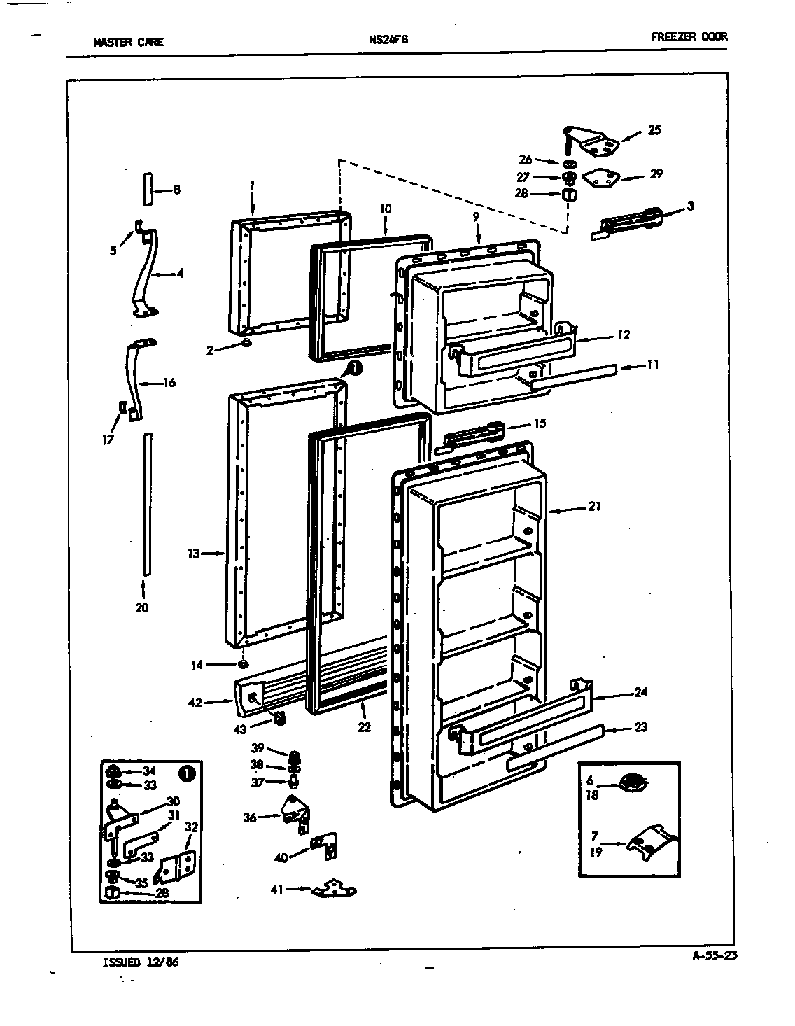 Admiral NS24F8/5L48A freezer door diagram