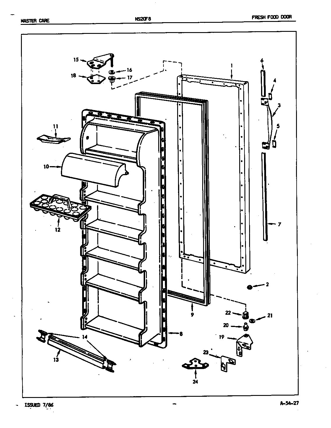 Admiral NS20F8A/5L42A fresh food door diagram