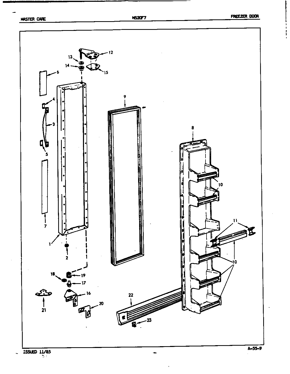 Admiral NS20F7/5L41A freezer door diagram