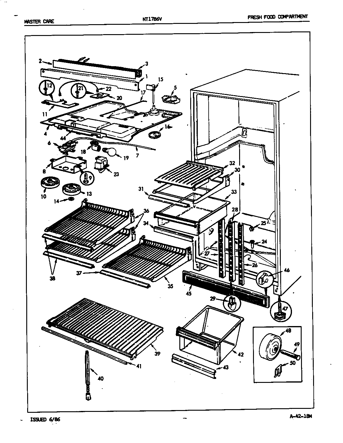 Admiral NT17B6VA/5A70A fresh food compartment diagram