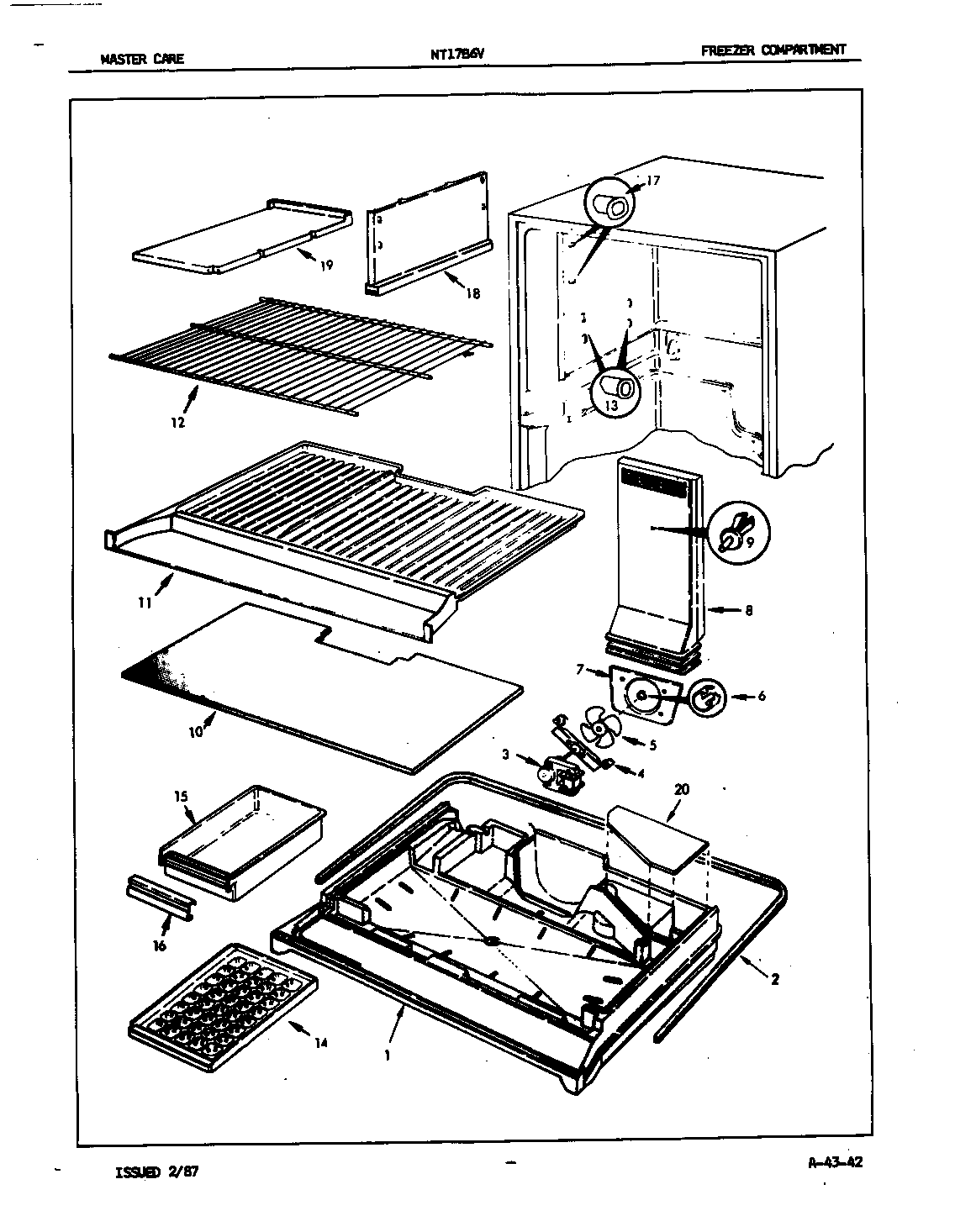 Admiral NT17B6VA/5A70A freezer compartment diagram