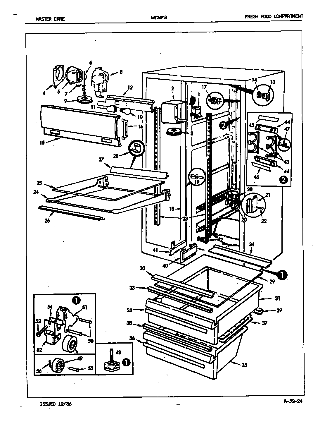 Admiral NS24F8A/5L48B fresh food compartment diagram