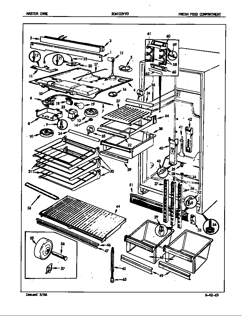 Admiral ICNT22F93H/5B78A fresh food compartment diagram