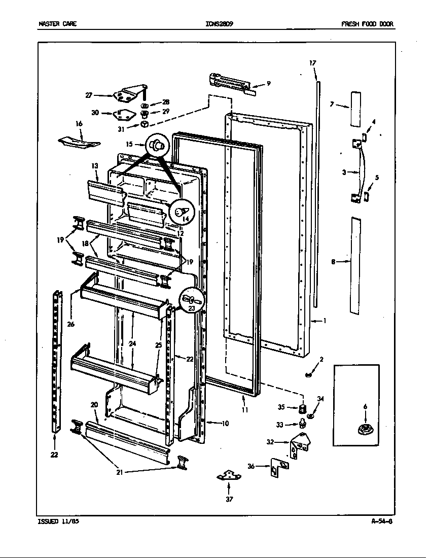 Admiral ICNS28D9A/5L52A fresh food door (icns28d9/5l52a) (icns28d9a/5l52a) (icns28d9h/5l52a) diagram