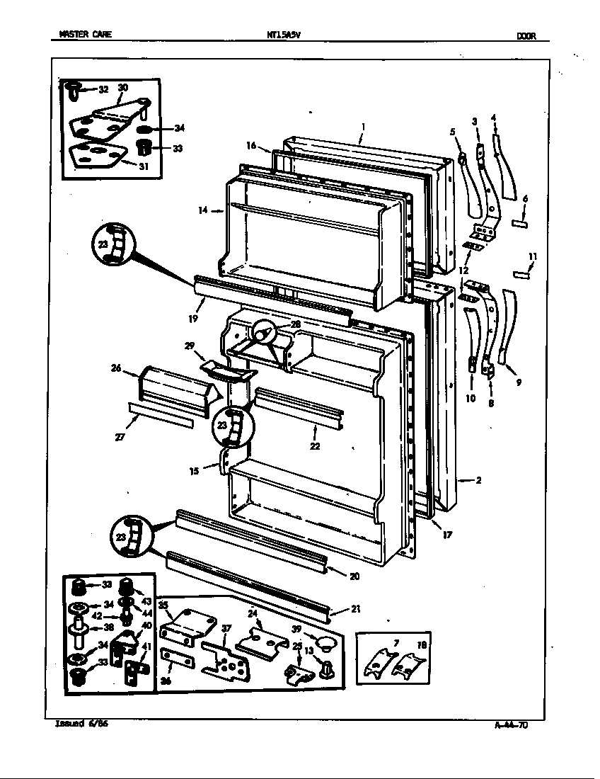 Admiral NT15A5VA/5A61A door diagram