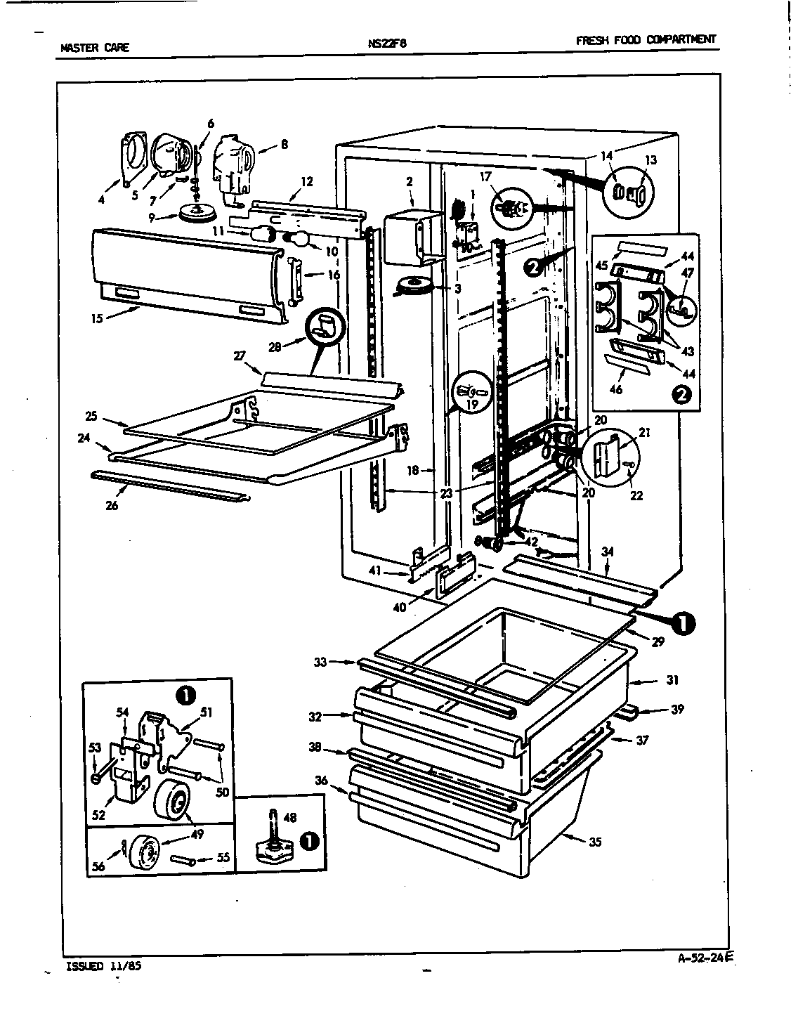 Admiral NS22F8H/5L44B fresh food compartment diagram