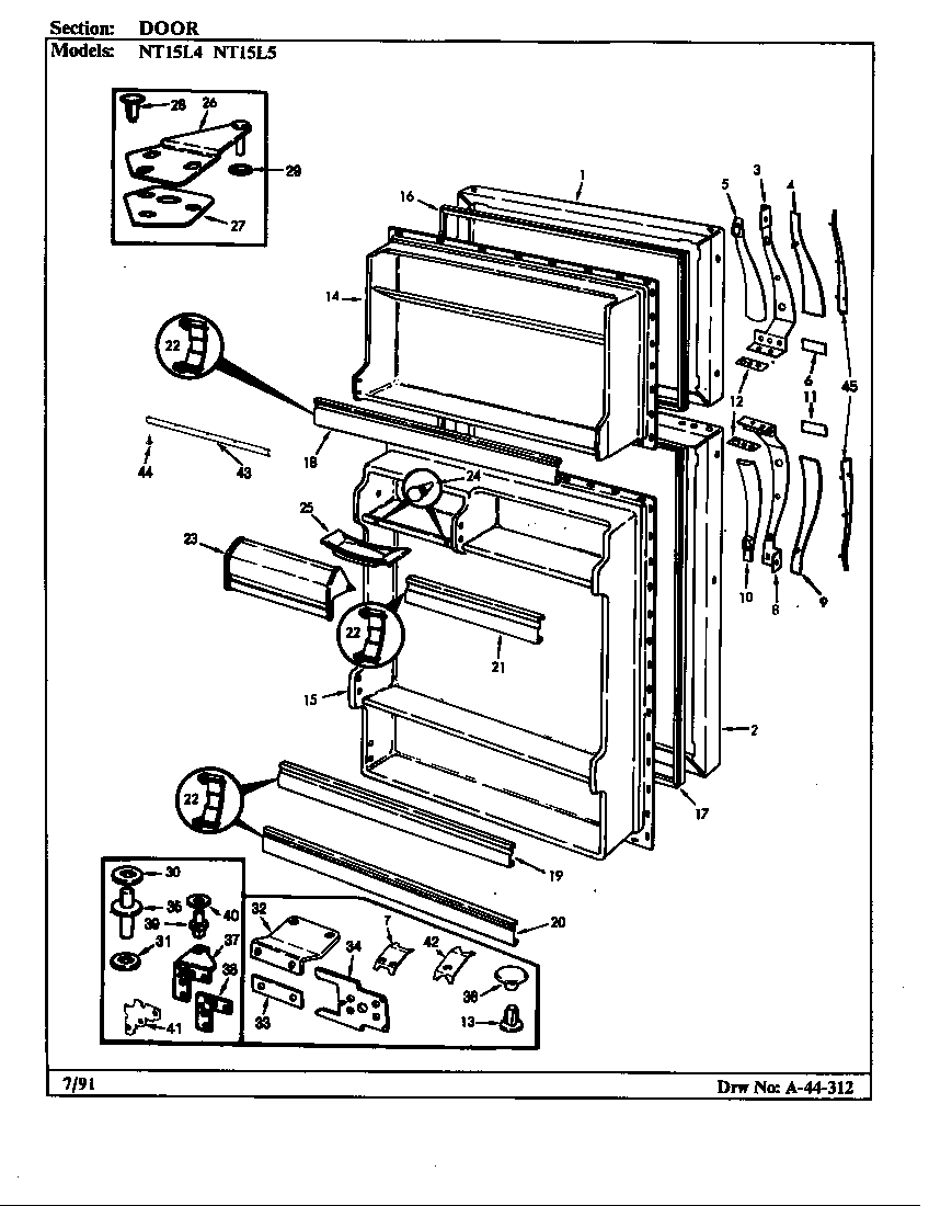 Admiral NT15L4A/BA01C door diagram
