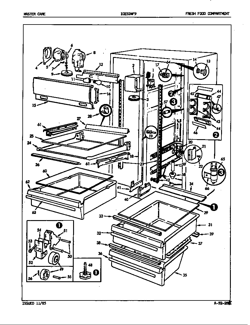Admiral ICES24F9A/5L50A fresh food compartment diagram