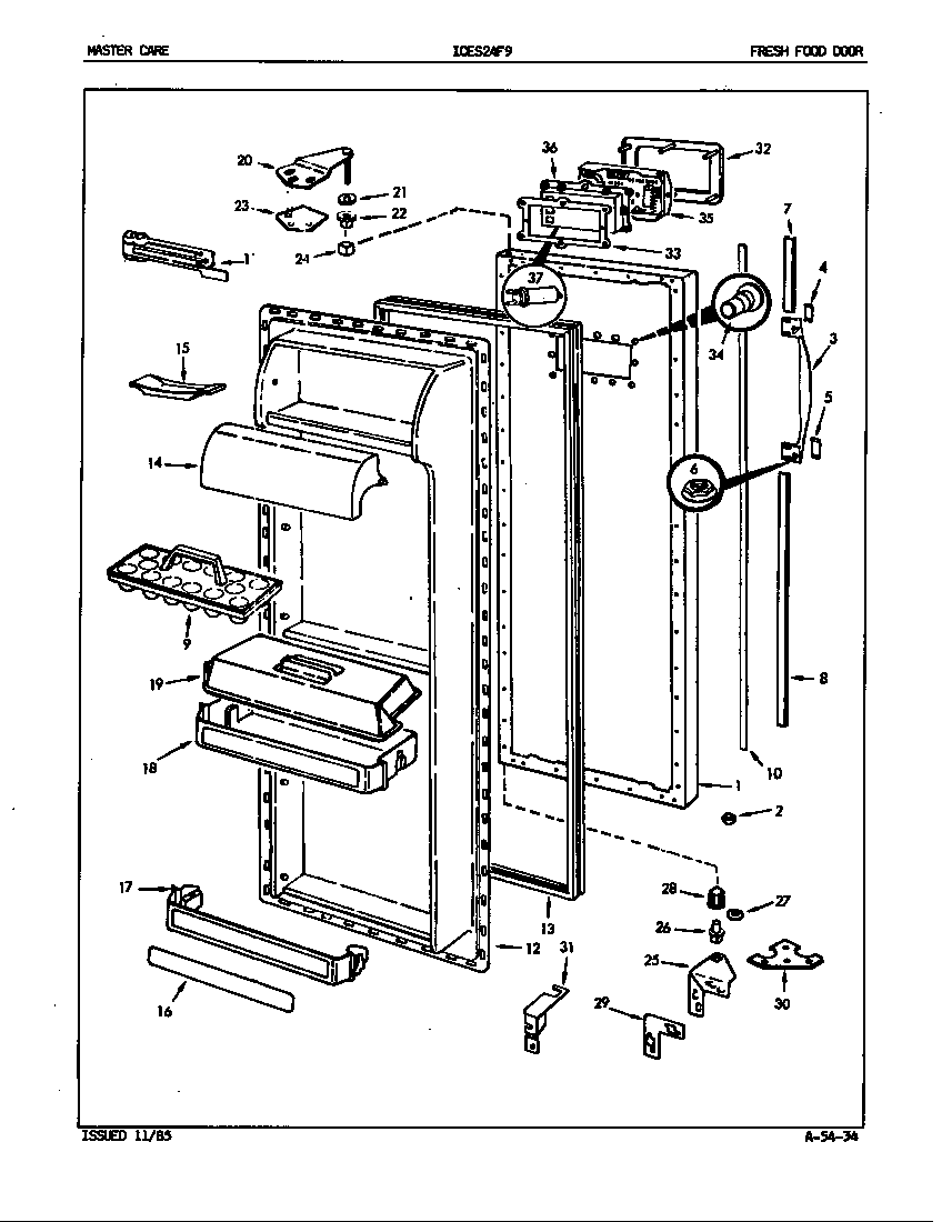 Admiral ICES24F9A/5L50A fresh food door diagram