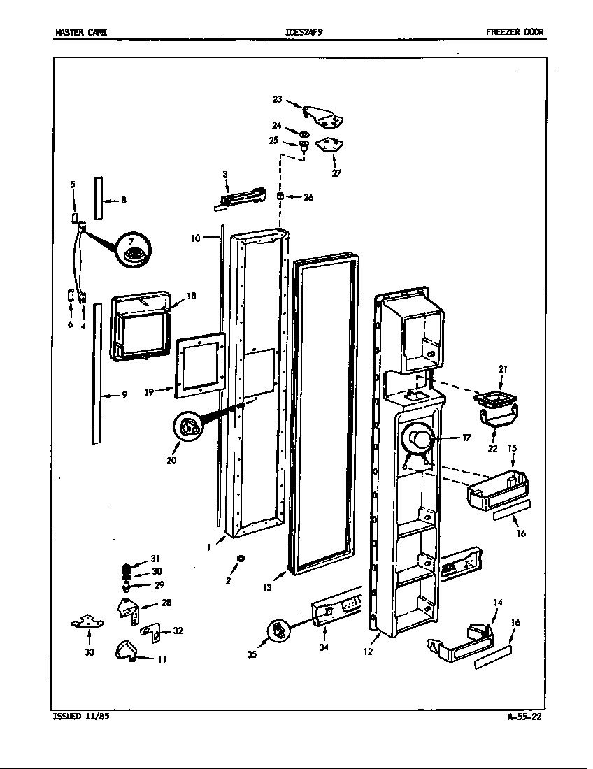 Admiral ICES24F9A/5L50A freezer door diagram