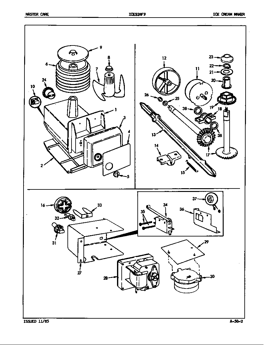 Admiral ICES24F9A/5L50A ice cream maker diagram