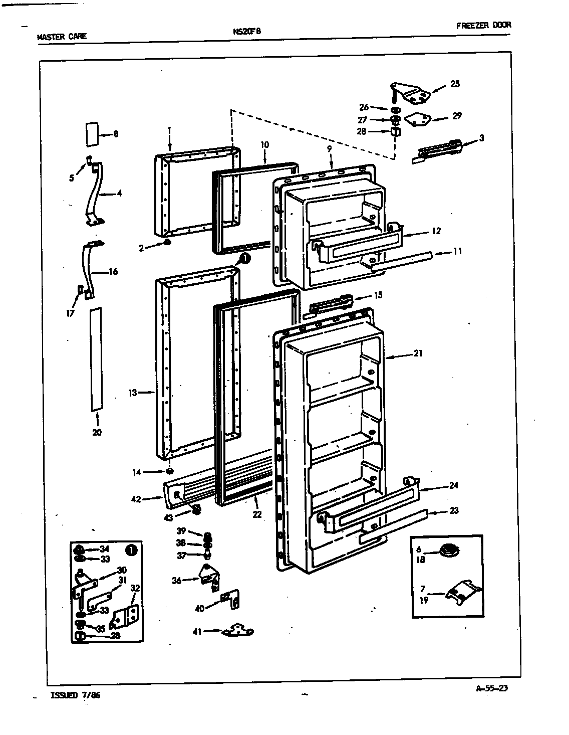 Admiral NS20F8/5L42B freezer door diagram