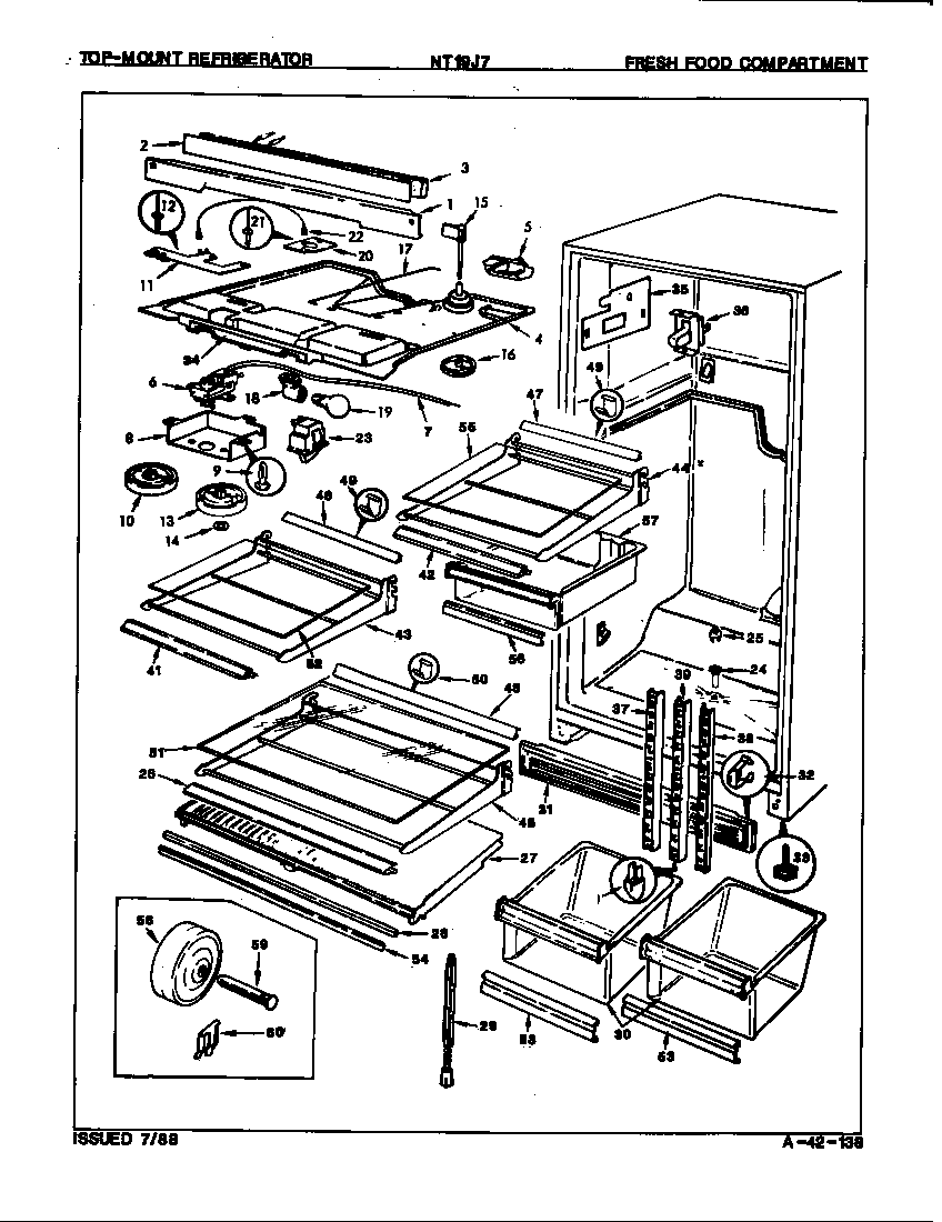 Admiral NT19J7H/8A11A fresh food compartment (nt19j7/8a11a) diagram