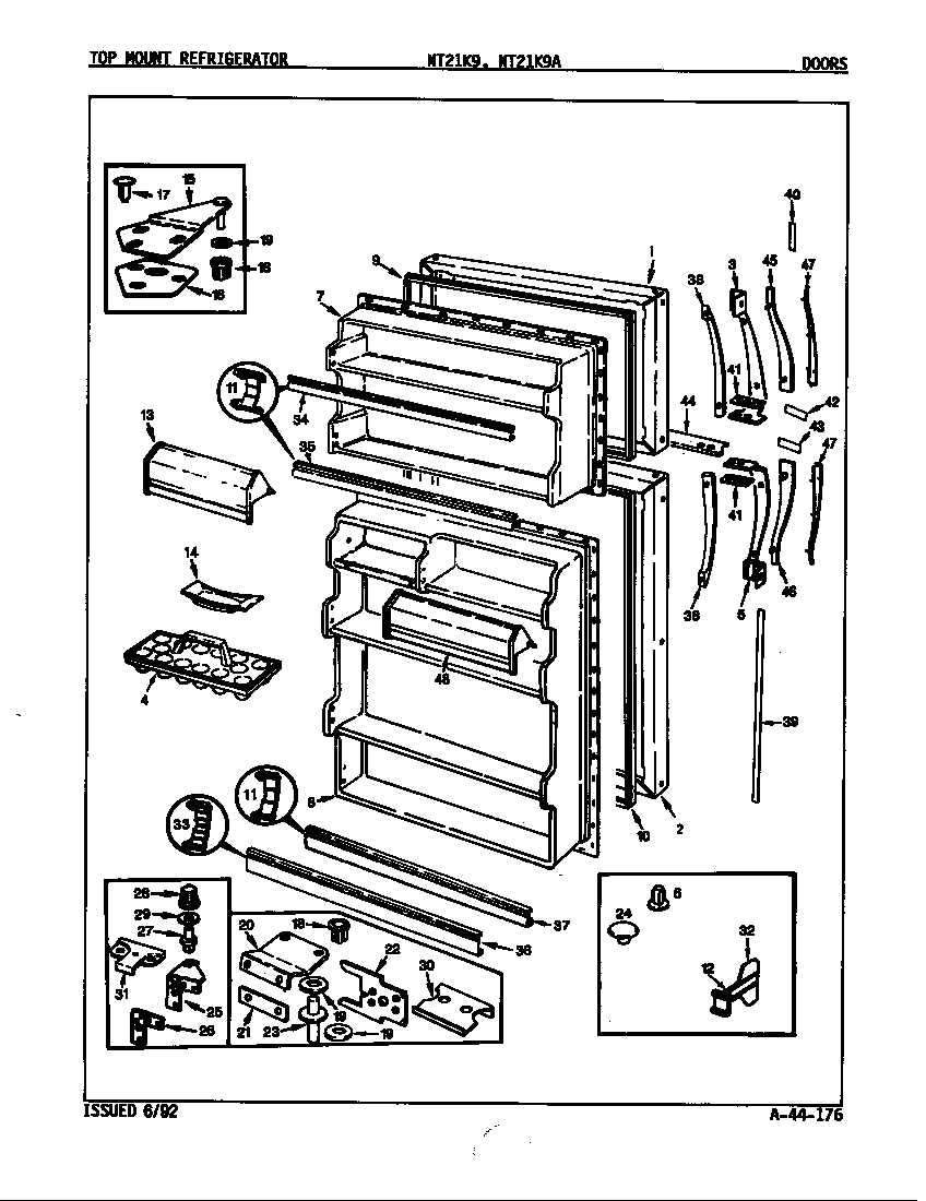 Admiral NT21K9/9A02B doors diagram