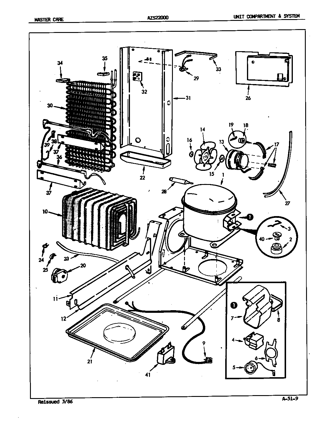 Admiral AZS22000/5L60A unit compartment & system diagram