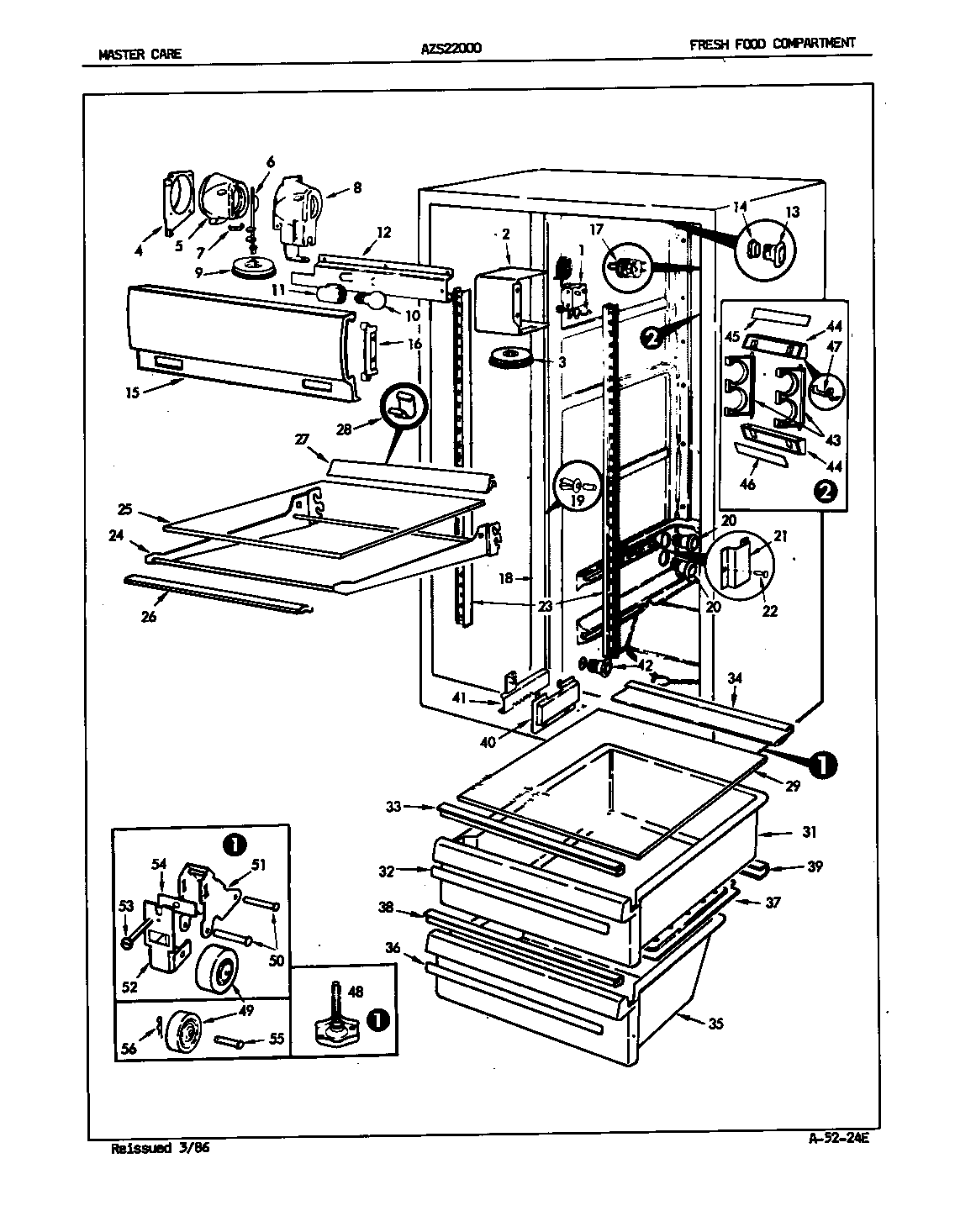 Admiral AZS22000/5L60A fresh food compartment diagram