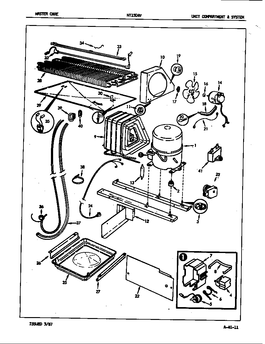 Admiral NT15D4VA/5A65A unit compartment & system diagram