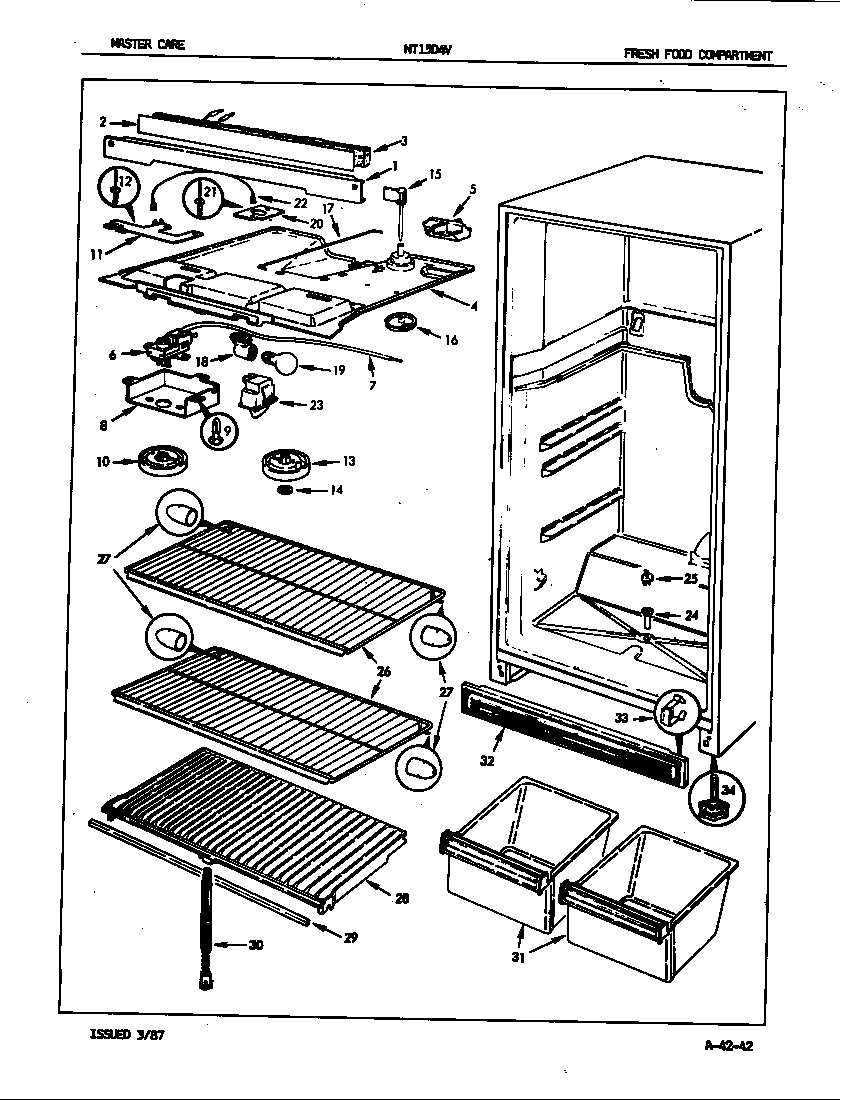 Admiral NT15D4VA/5A65A fresh food compartment diagram