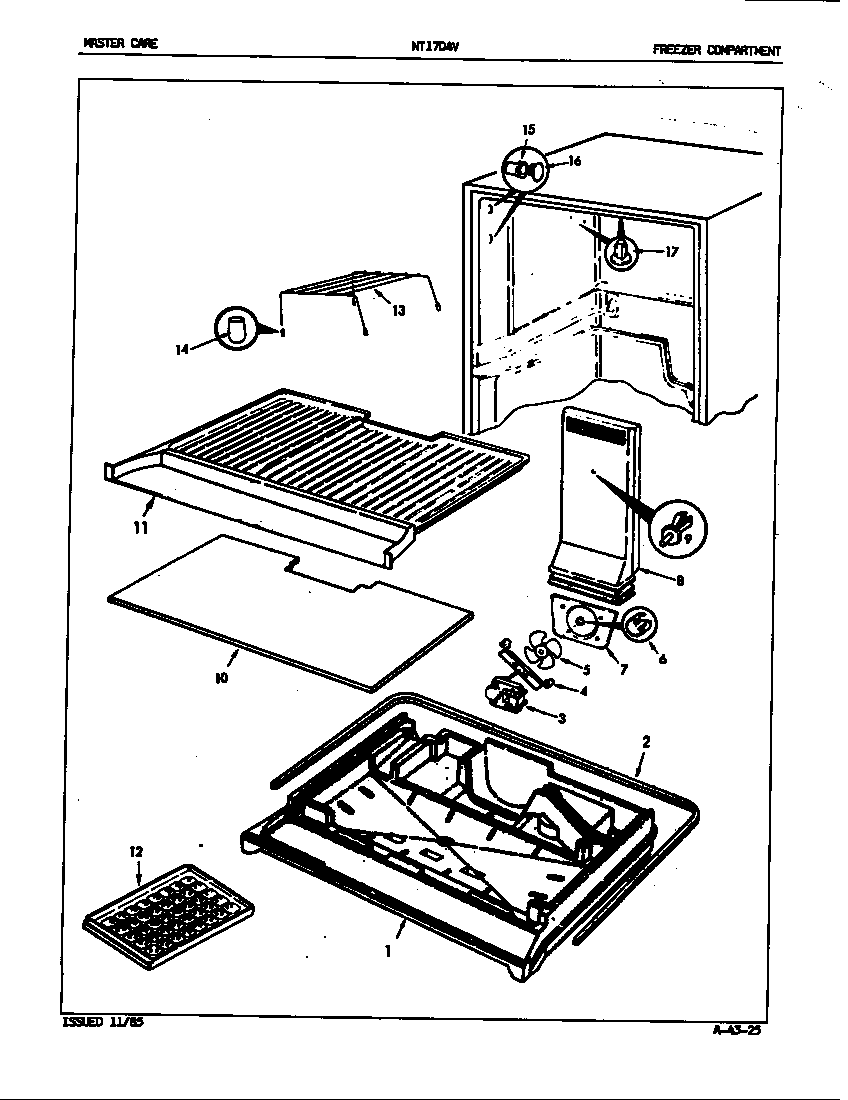Admiral NT17D4VA/5A69B freezer compartment diagram