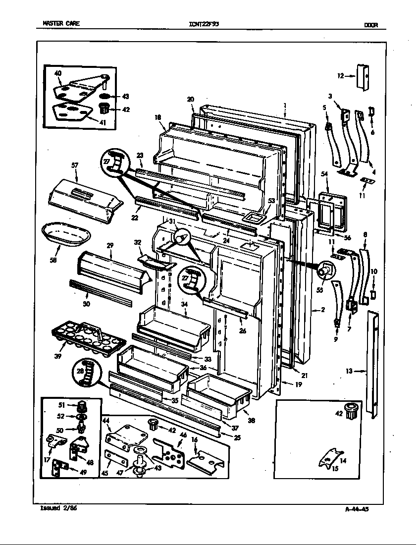 Admiral ICNT22F93/5B78B door diagram