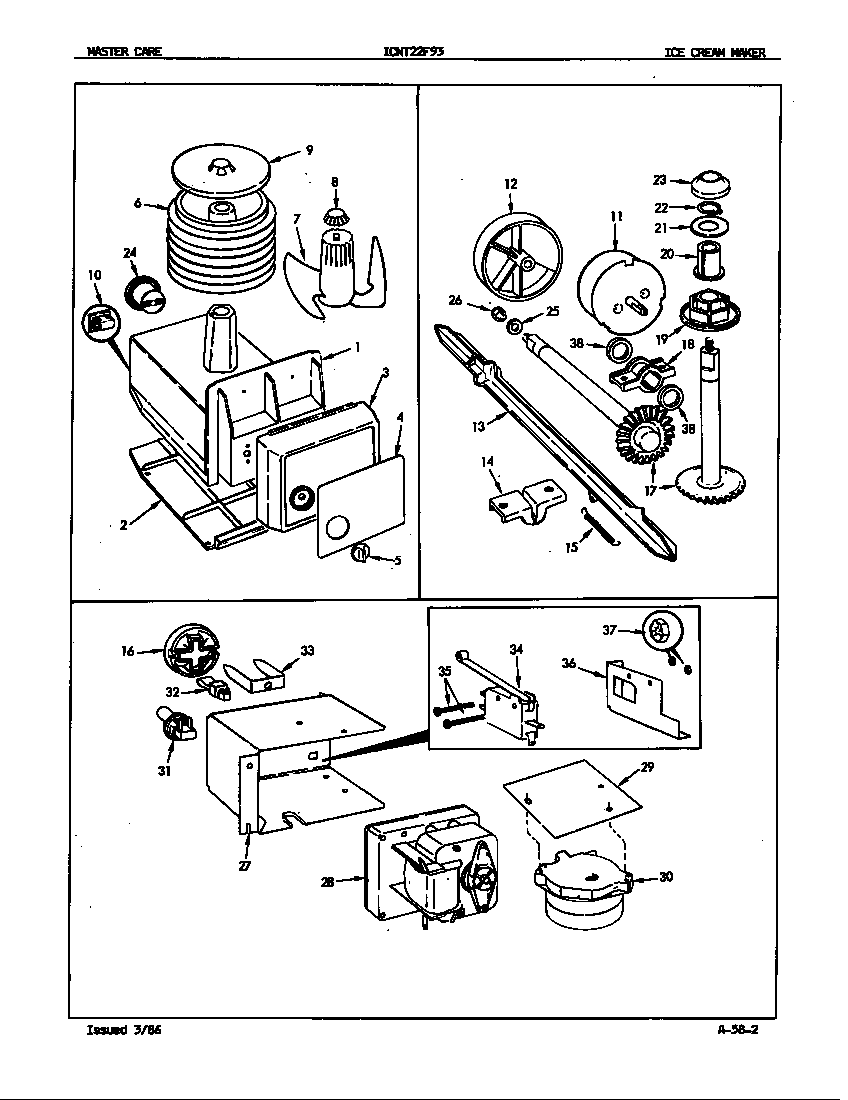 Admiral ICNT22F93/5B78B ice cream maker diagram