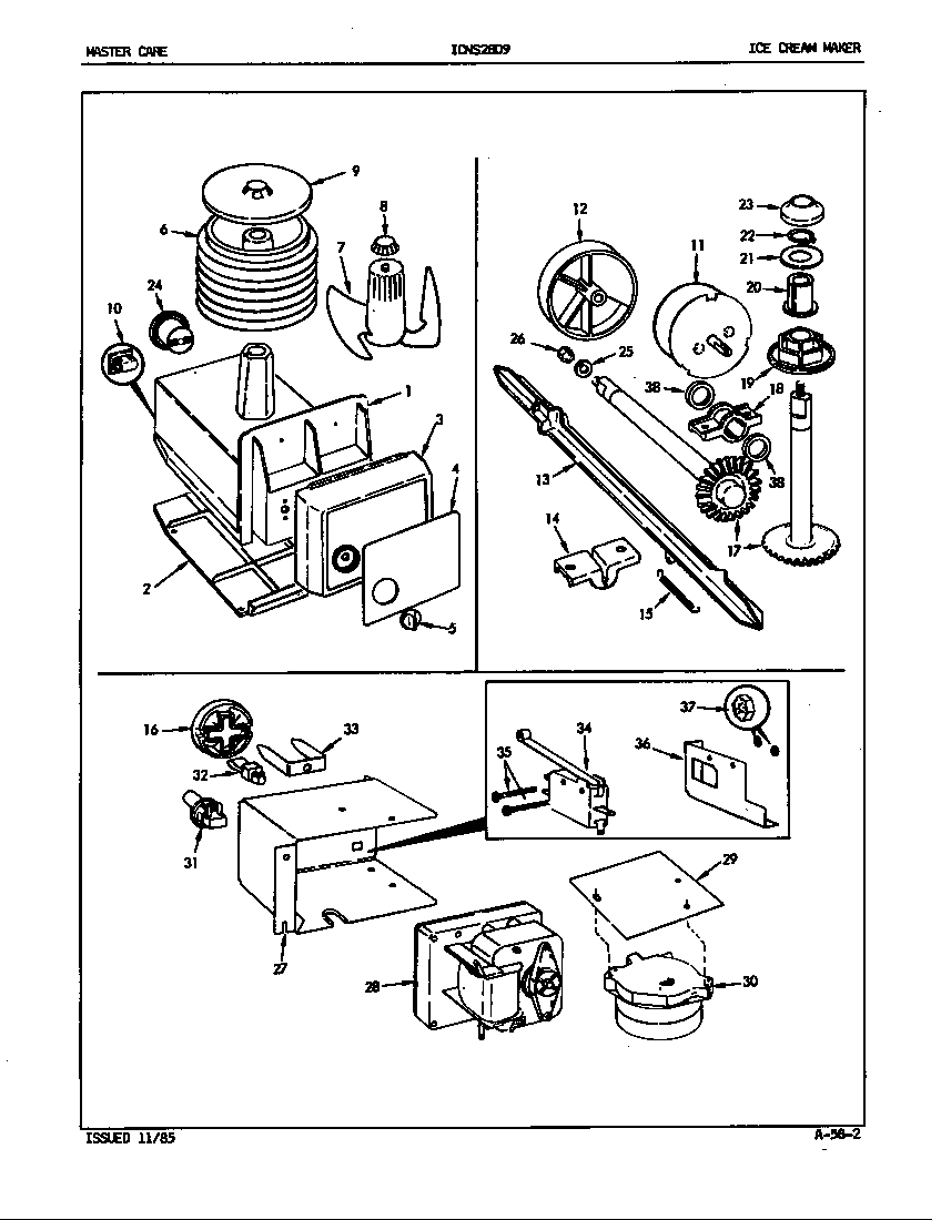 Admiral ICNS28D92/5L58A ice cream maker diagram