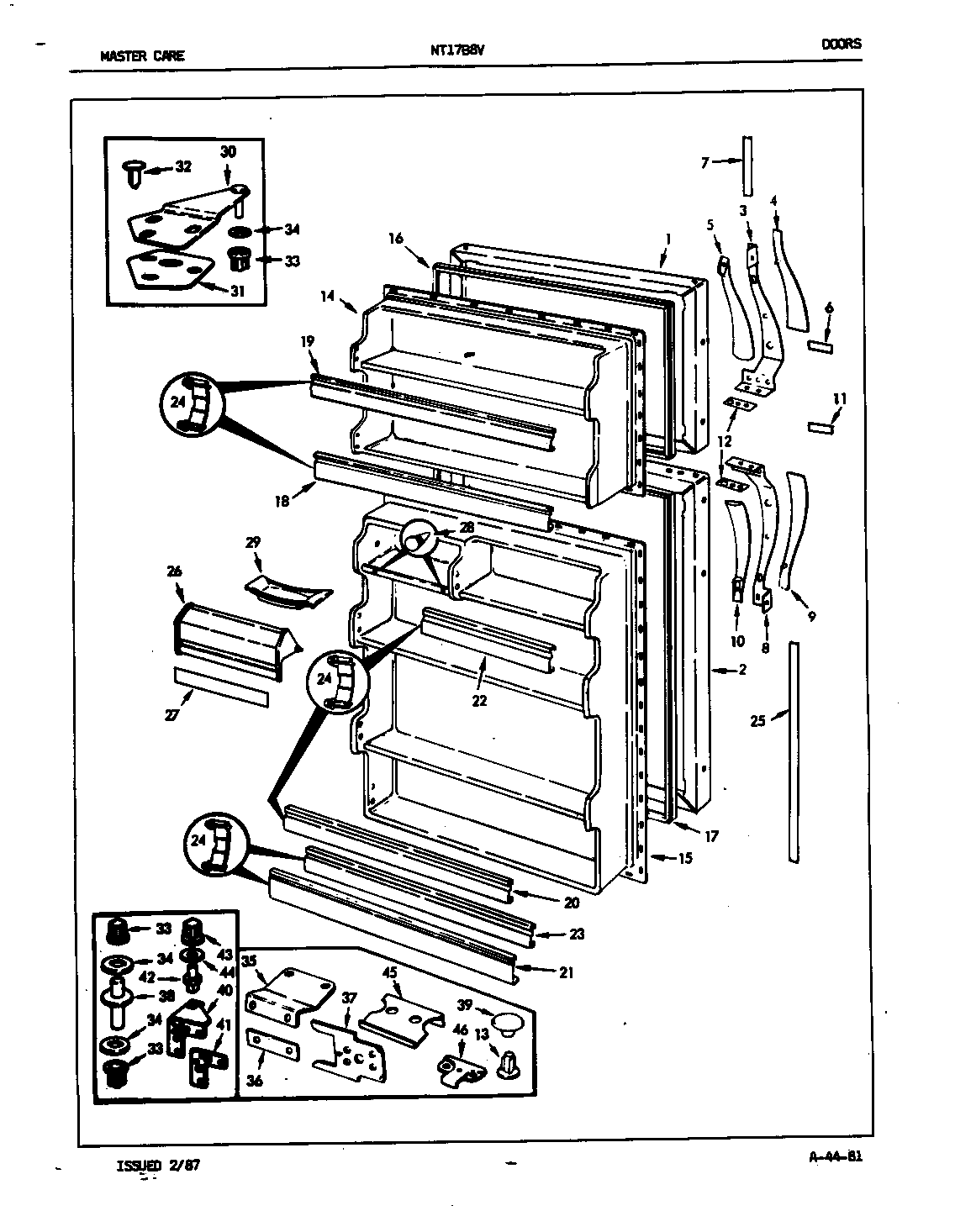 Admiral NT17B8VH/5A71B doors diagram