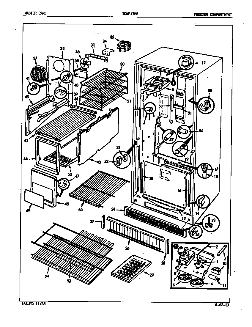 Admiral ICNF17E8/EY42A freezer compartment diagram