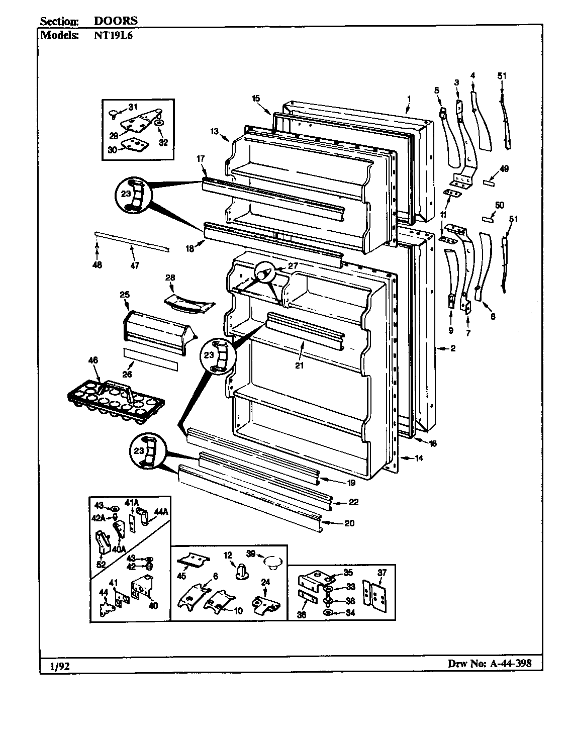 Admiral NT19L6A/BA51B doors diagram