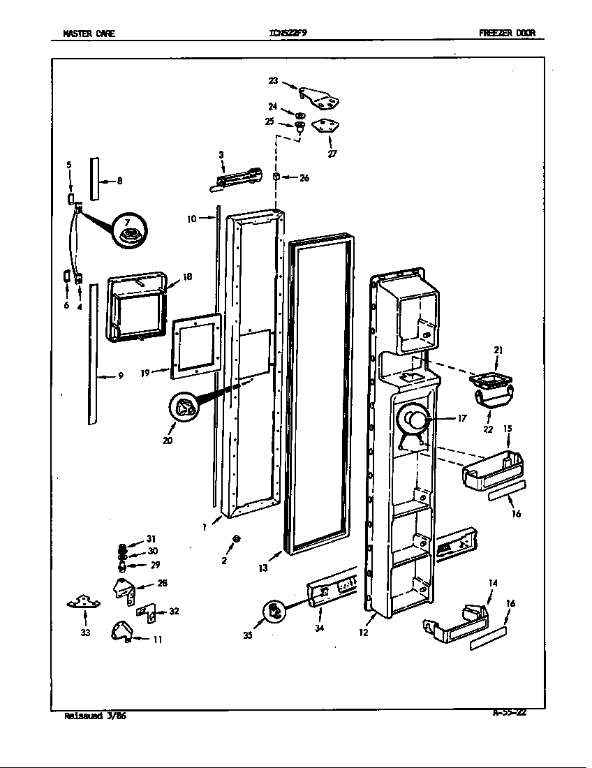 Admiral ICNS22F9/5L47B freezer door diagram