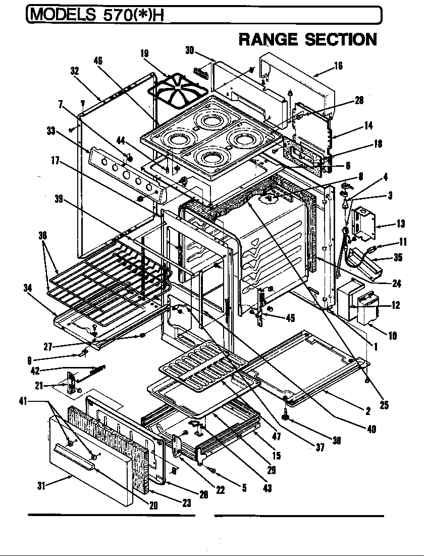 Admiral 570WH-K body diagram