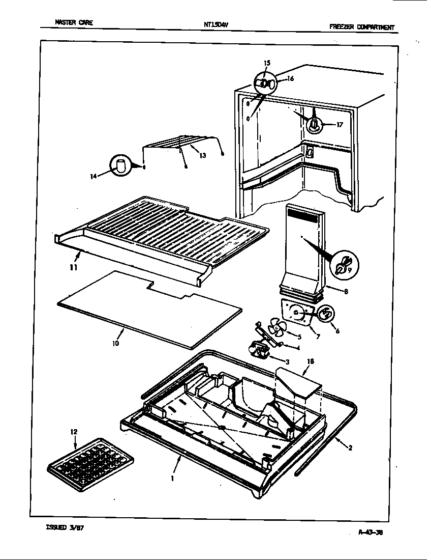Admiral NT15D4VA/7A19A freezer compartment diagram