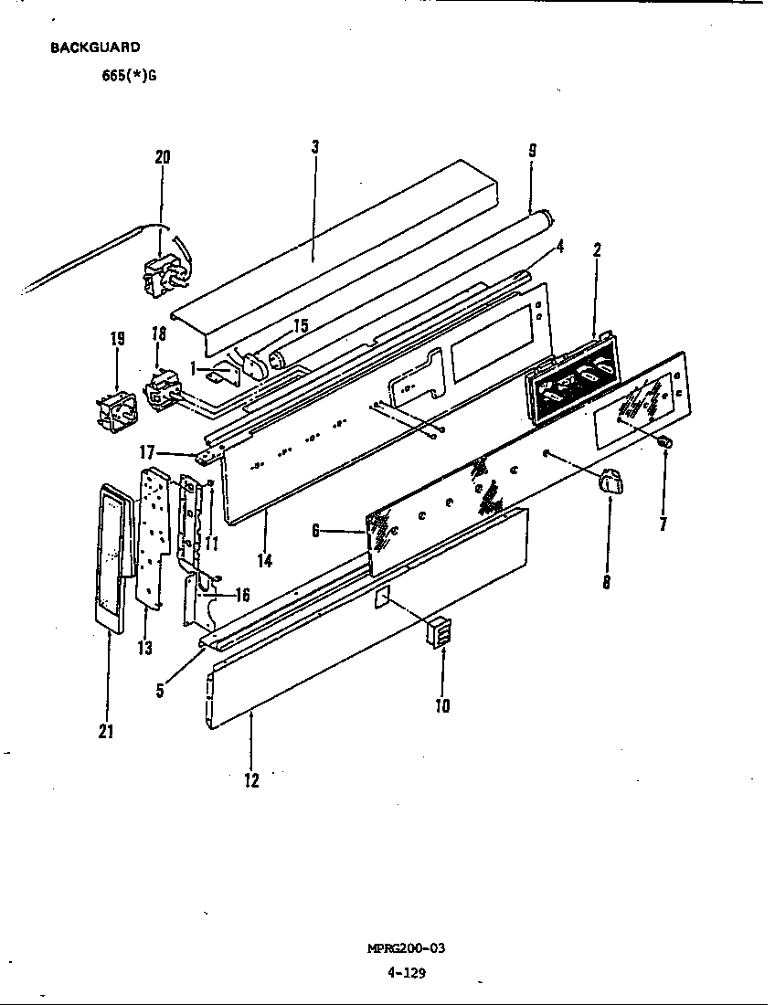 Admiral 665HG-CHZ control panel diagram