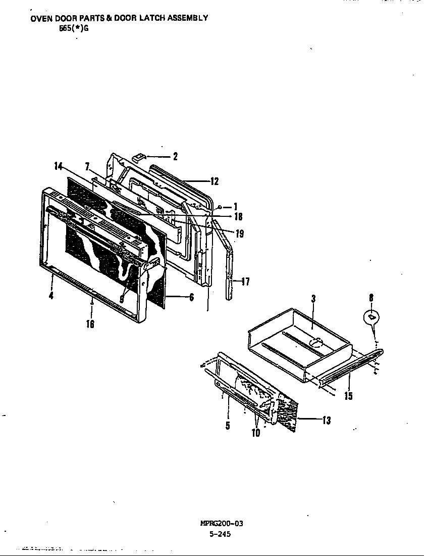 Admiral 665HG-CHZ door & latch assy. diagram