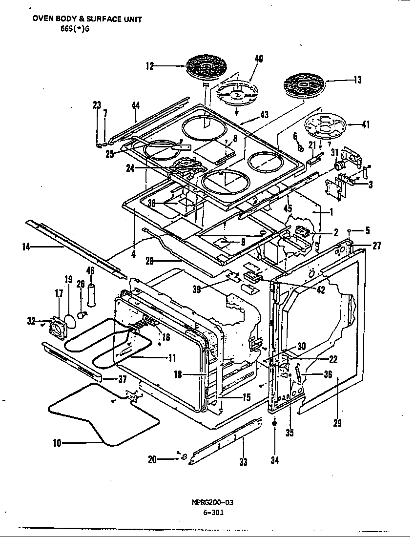 Admiral 665HG-CHZ top assembly diagram