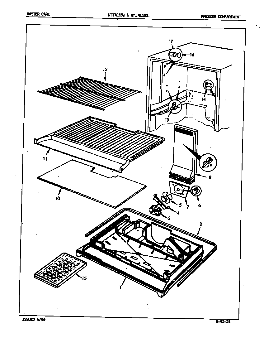 Admiral NT17E53GL/5D57B freezer compartment diagram
