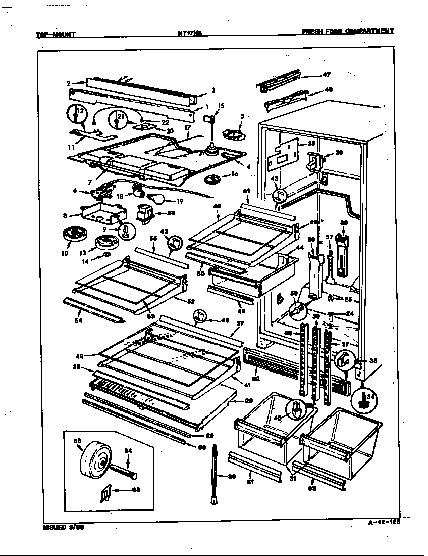 Admiral NT17H8/8A24A fresh food compartment diagram