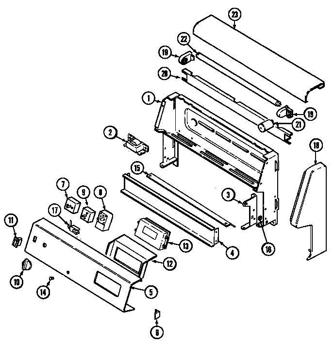 Norge L3581XRA control panel diagram