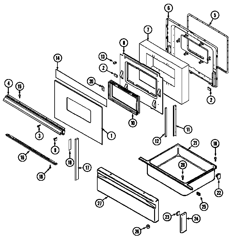 Norge L3872VRV door/drawer diagram